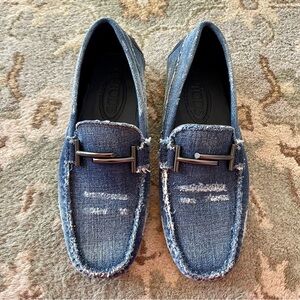Tod's Blue Denim Loafers